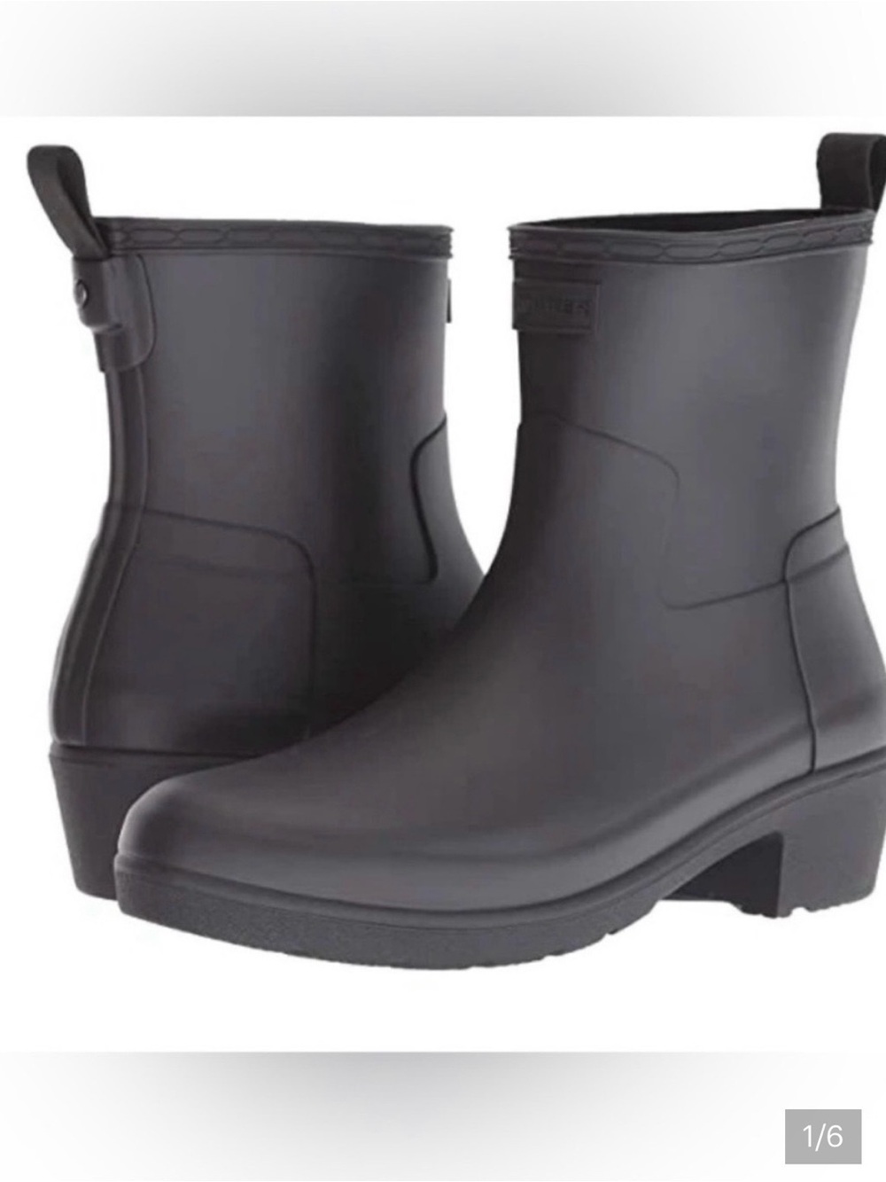 Hunter Black Rain Boots Refined Wellies Ankle